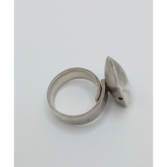 Sterling silver modernist pillow top wrap ring Size 9 Unisex - Picture 6 of 12